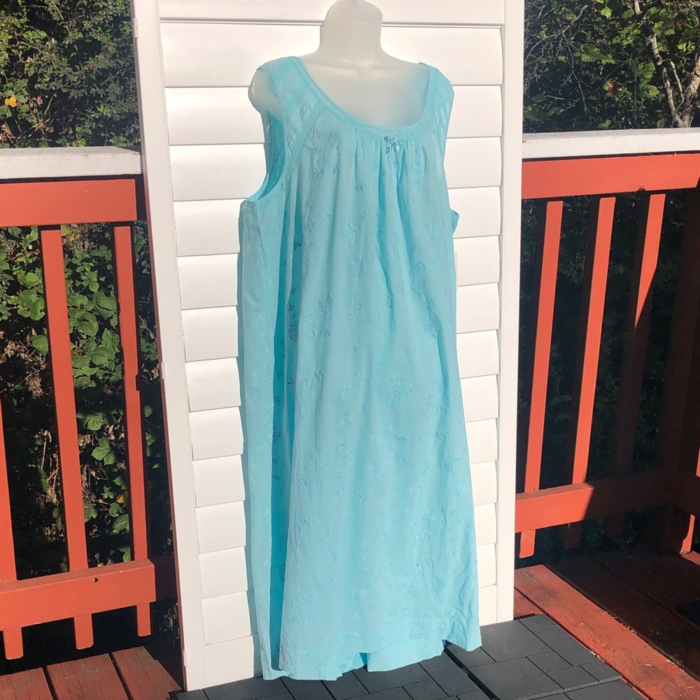 NWT Charter Club Aqua Sleeveless Chemise - Picture 3 of 9